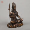 Brass Shiva Seated in Blessing Posture with Trishul, Copper Finish, 17.5"