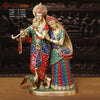 Brass Radha Krishna, Symbolism and Spiritual Significance. 23" Front View