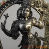 Brass Ardhanarishwara Standing with Frame, Shiv & Parvati as One, Deep Black & Smooth finish, 30"