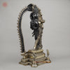 Brass Ardhanarishwara Standing with Frame, Shiv & Parvati as One, Deep Black & Smooth finish, 30"