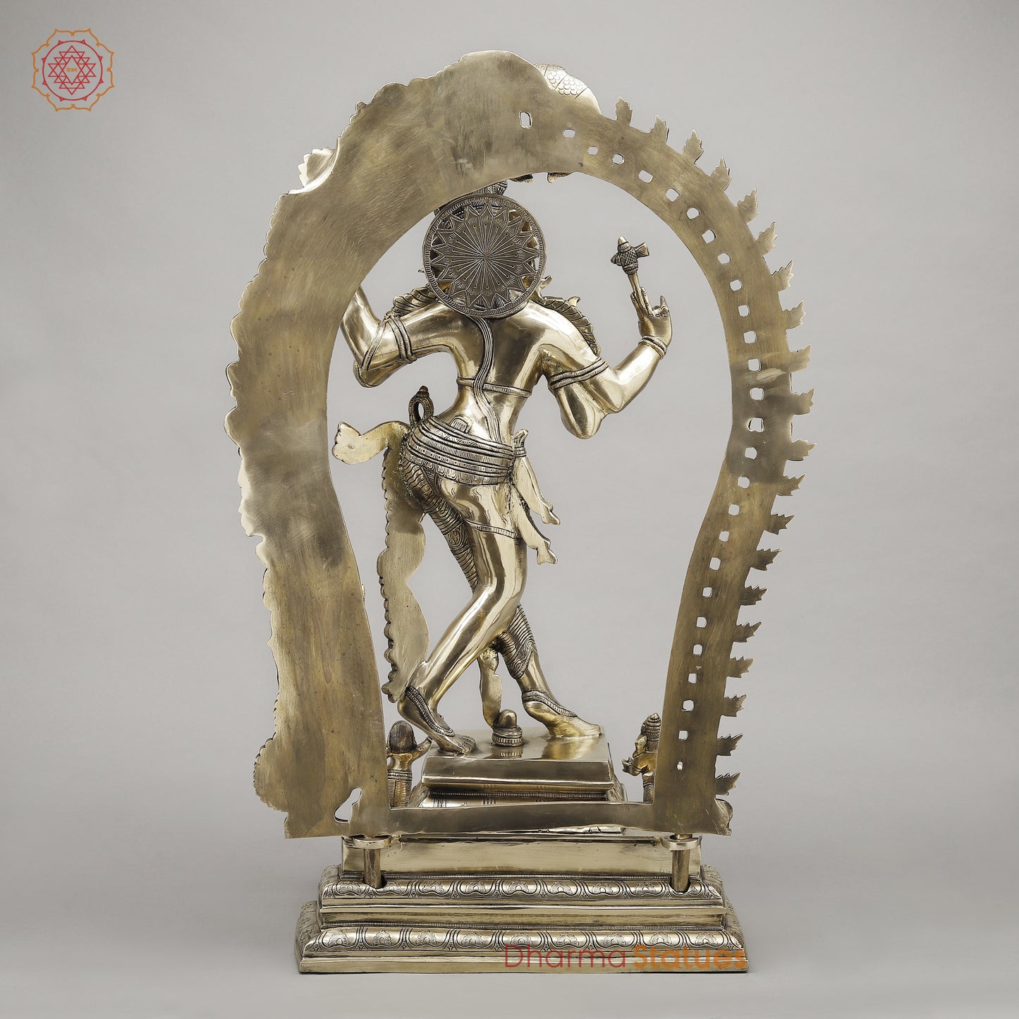Brass Ardhanarishvara with Frame, Fine Smooth Finish, 30"