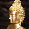 Brass Buddha Idol, Seated with Medicine Bowl, Fine Stone & Gold Finish 19"