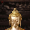 Brass Buddha Seated In Blessing Posture with Stone Work 20.5"