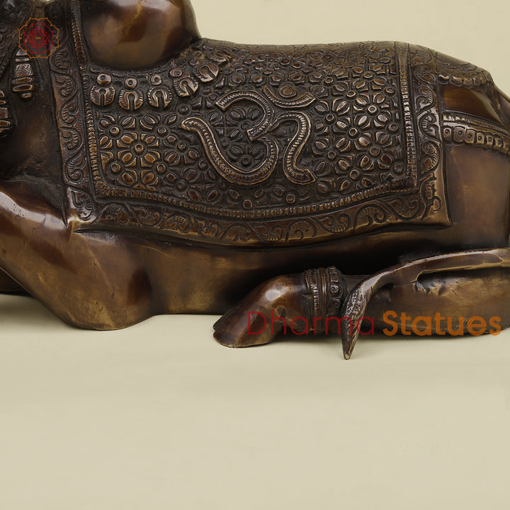 Brass Nandi, Copper Finish, 12"