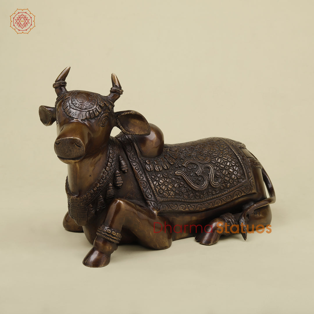 Brass Nandi, Copper Finish, 12"