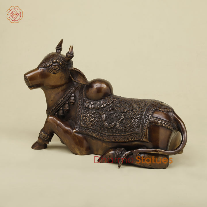 Brass Nandi, Copper Finish, 12"