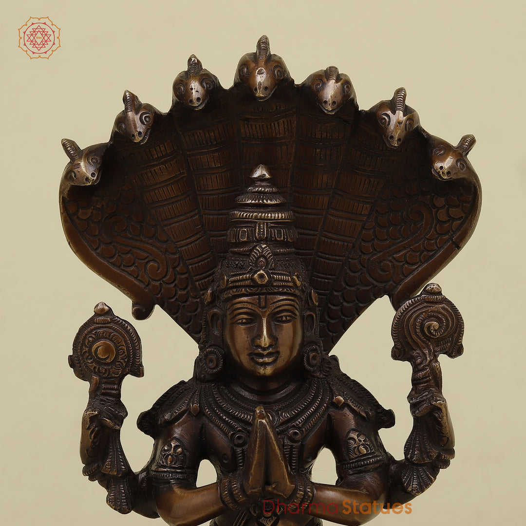 Brass Patanjali with Copper Finish, A Symbol of Yoga and Enlightenment 11"