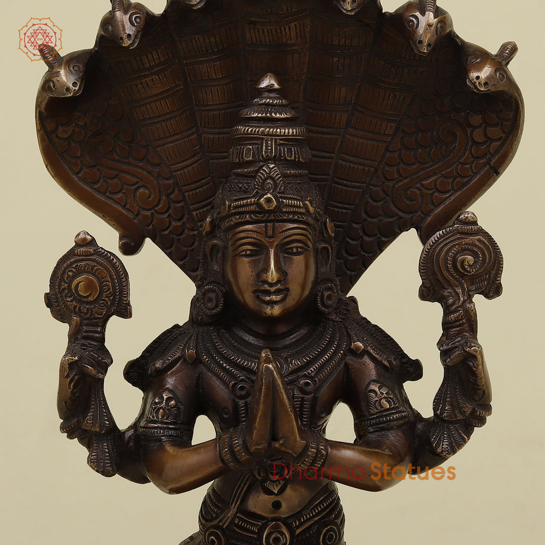 Brass Patanjali with Copper Finish, A Symbol of Yoga and Enlightenment 11"