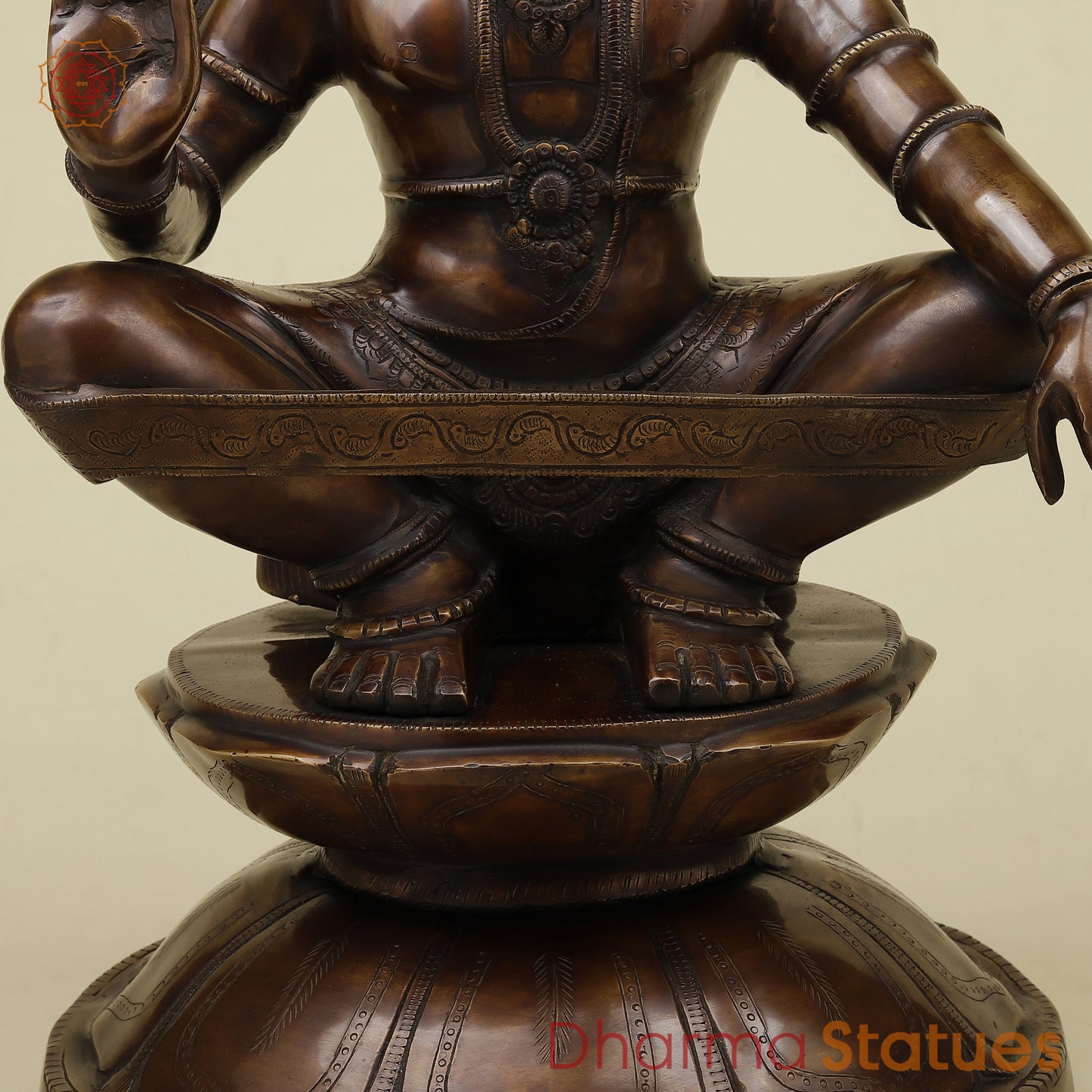 Brass Ayyappan in Blessing Posture, Copper Finish, 23"