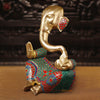 Brass Modern Ganesh Seated With Stone Work 17.5"