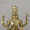 Brass Shiva & Parvati Standing on Pedestal, Fine Golden Finish, 18"