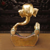 Brass Modern Ganesh Seated With Stone Work 17.5"