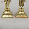 Brass Shiva & Parvati Standing on Pedestal, Fine Golden Finish, 18"