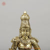 Brass Parvati Standing on Pedestal, Fine Golden Finish, 16.5"