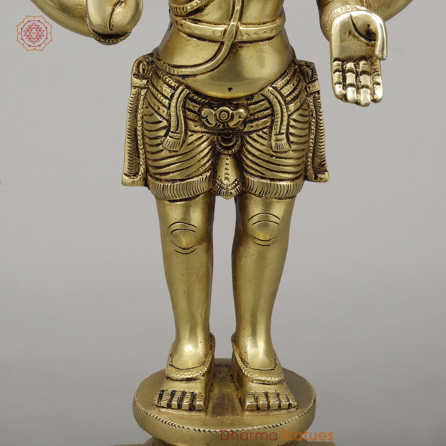 Brass Shiva Standing on Pedestal, Fine Golden Finish, 18"