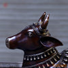 Brass Nandi Seated, A Divine Symbol of Loyalty, Copper Finish, 35"