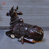 Brass Nandi Seated, A Divine Symbol of Loyalty, Copper Finish, 35"