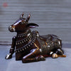 Brass Nandi Seated, A Divine Symbol of Loyalty, Copper Finish, 35"