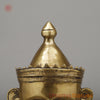 Brass Shiva Head Mukhlingam With Crown, Butter Gold Finish, 14"