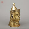 Brass Shiva Head Mukhlingam With Crown, Butter Gold Finish, 14"