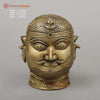 Brass Shiva Face, Invoking Divine Blessings, Golden Finish, 6"