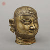 Brass Shiva Face, Invoking Divine Blessings, Golden Finish, 6"