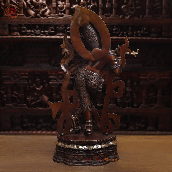 Brass Krishna, The Brass Idol Features Lord Krishna in a Graceful Pose. 35"