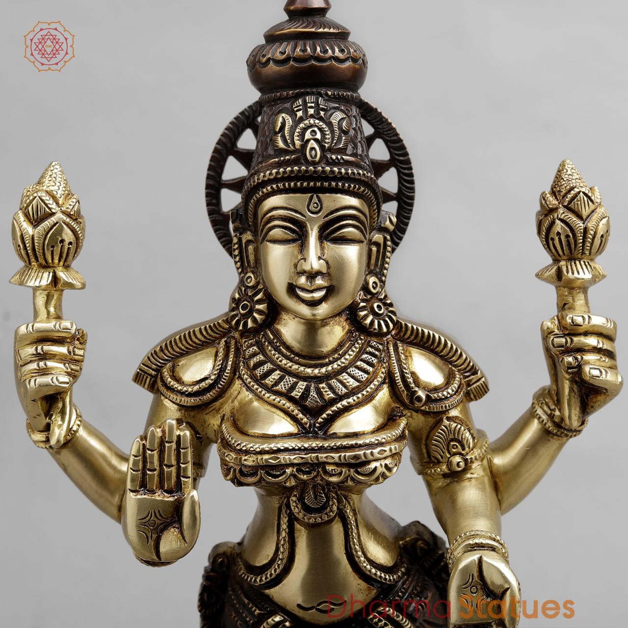 Brass lakshmi Standing, Dual tone finish 16.5”