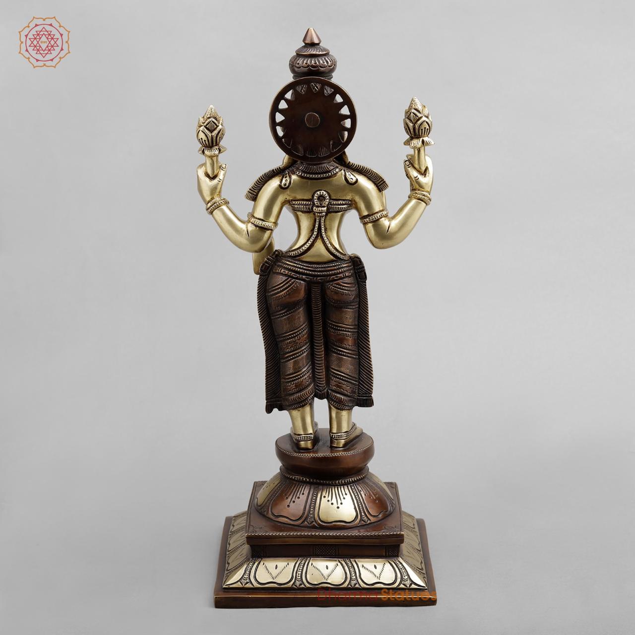 Brass lakshmi Standing, Dual tone finish 16.5”