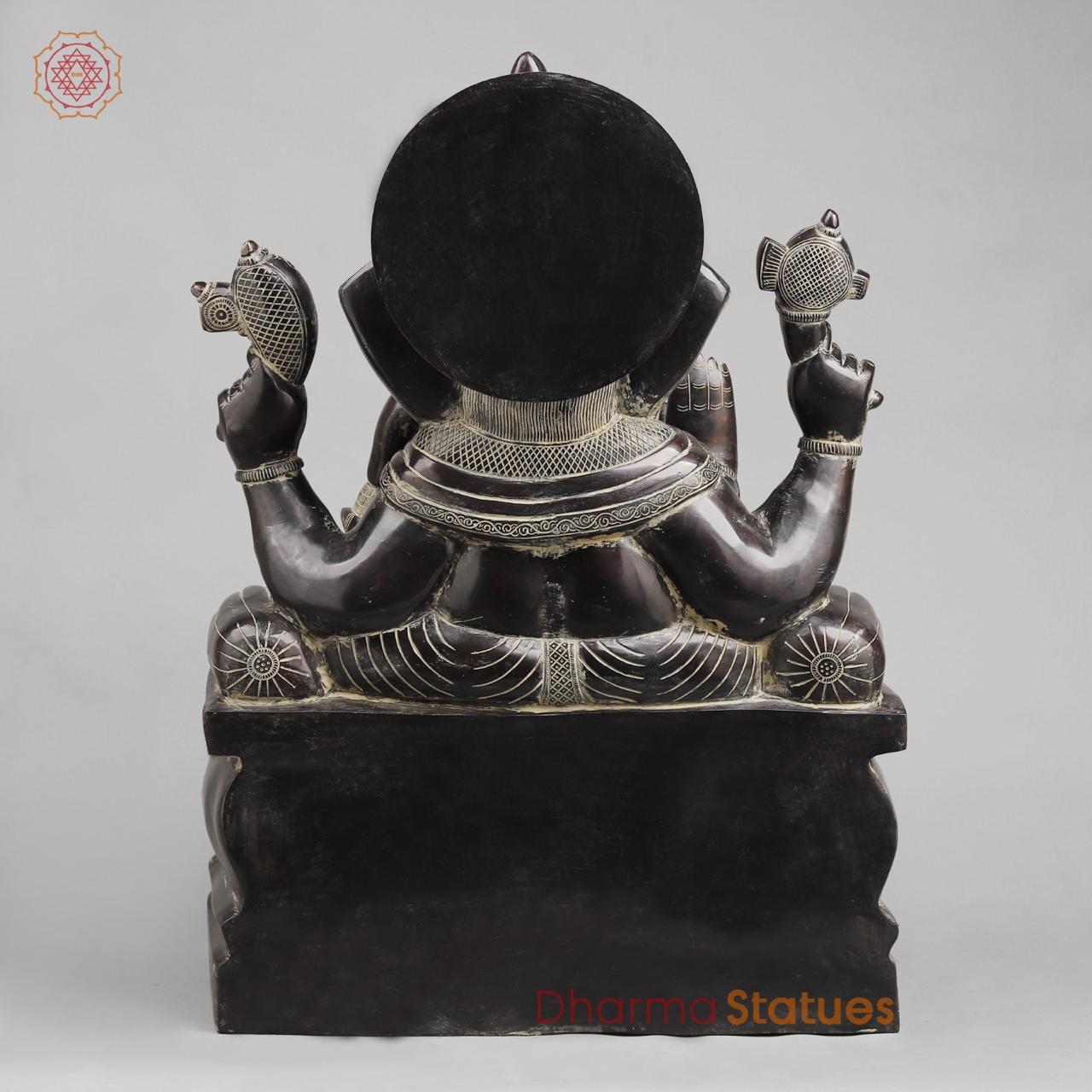 Brass Raja Ganesh, Antique finish 24”