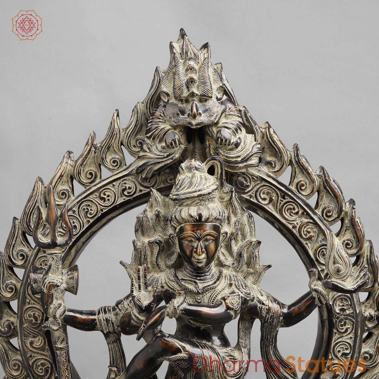 Brass South indian Natraj, Antique finish 24”