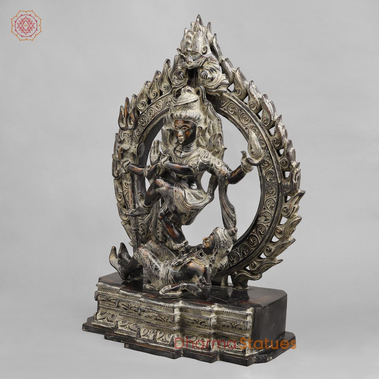 Brass South indian Natraj, Antique finish 24”