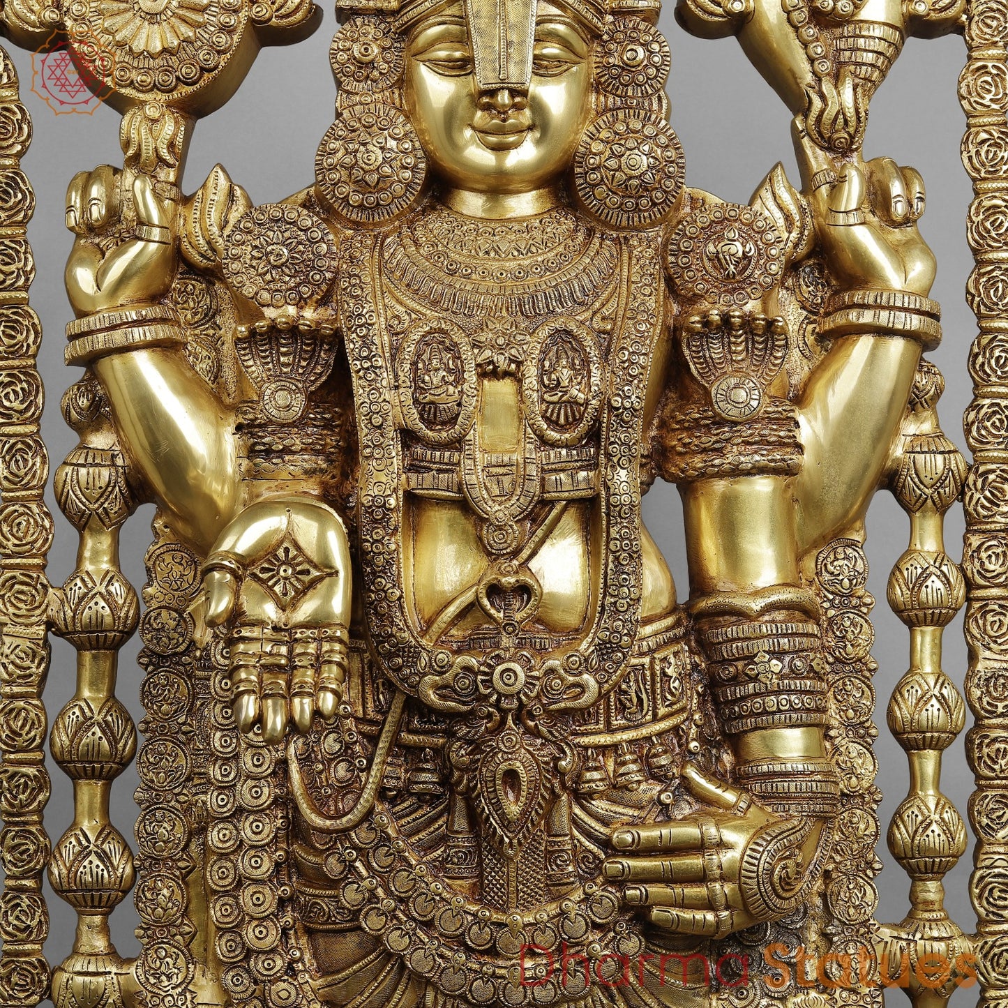 Brass Balaji standing Fine with Garland and Umbrella 57.5”