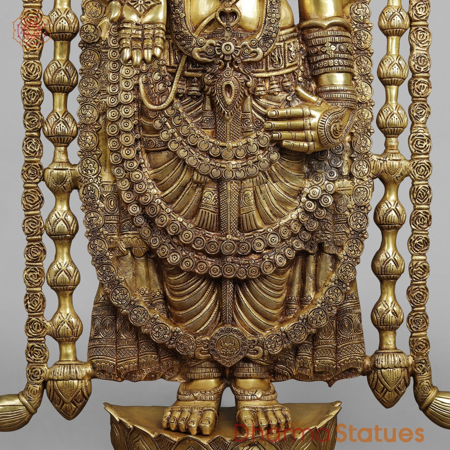 Brass Balaji standing Fine with Garland and Umbrella 57.5”
