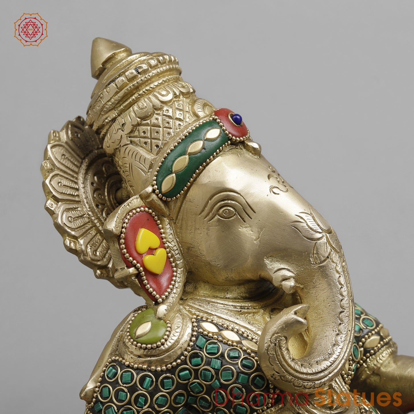 Brass Ganesh Resting Fine 12”