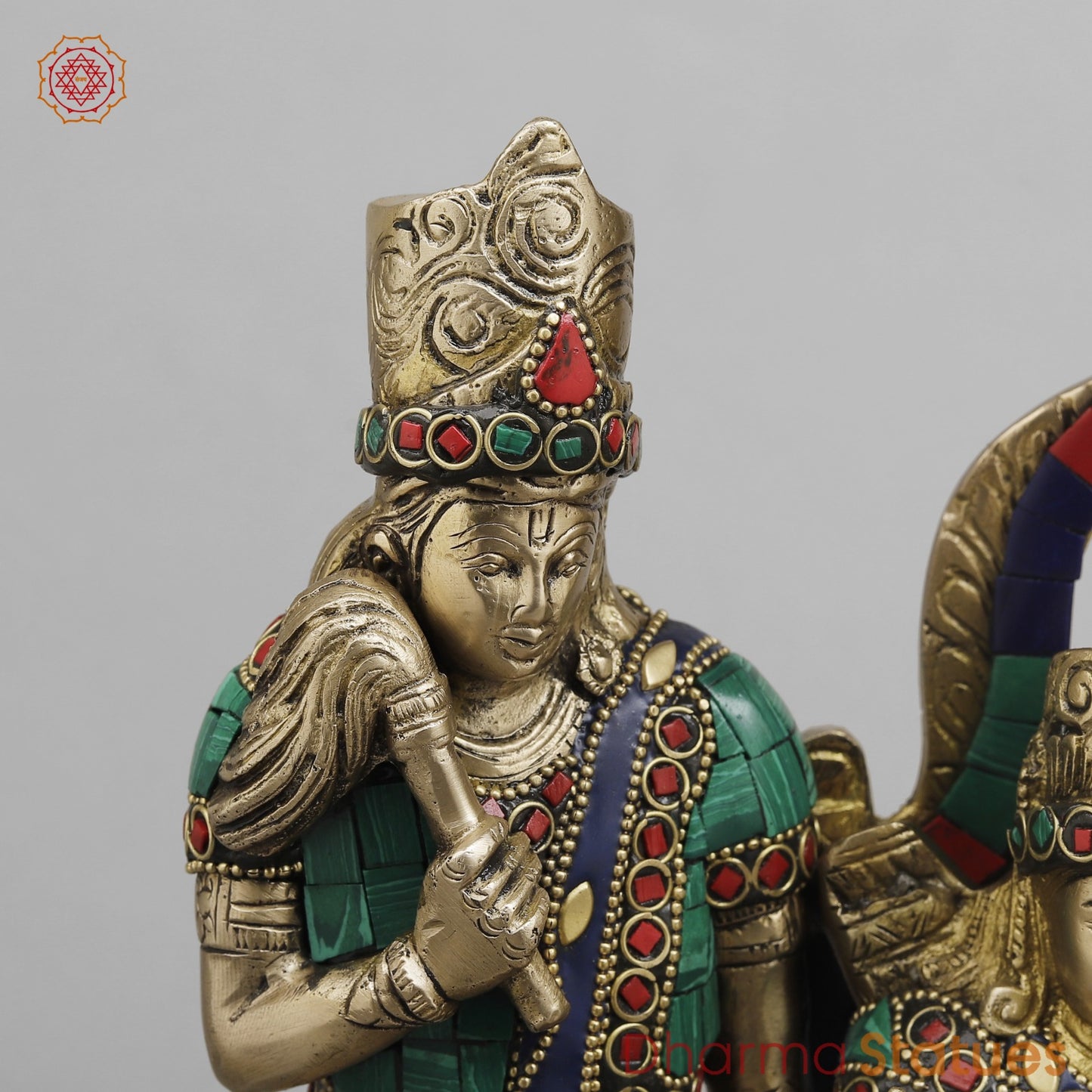 Brass Ram Darbar ( Ram Panchayat ) with umbrella, Stone Work 15”