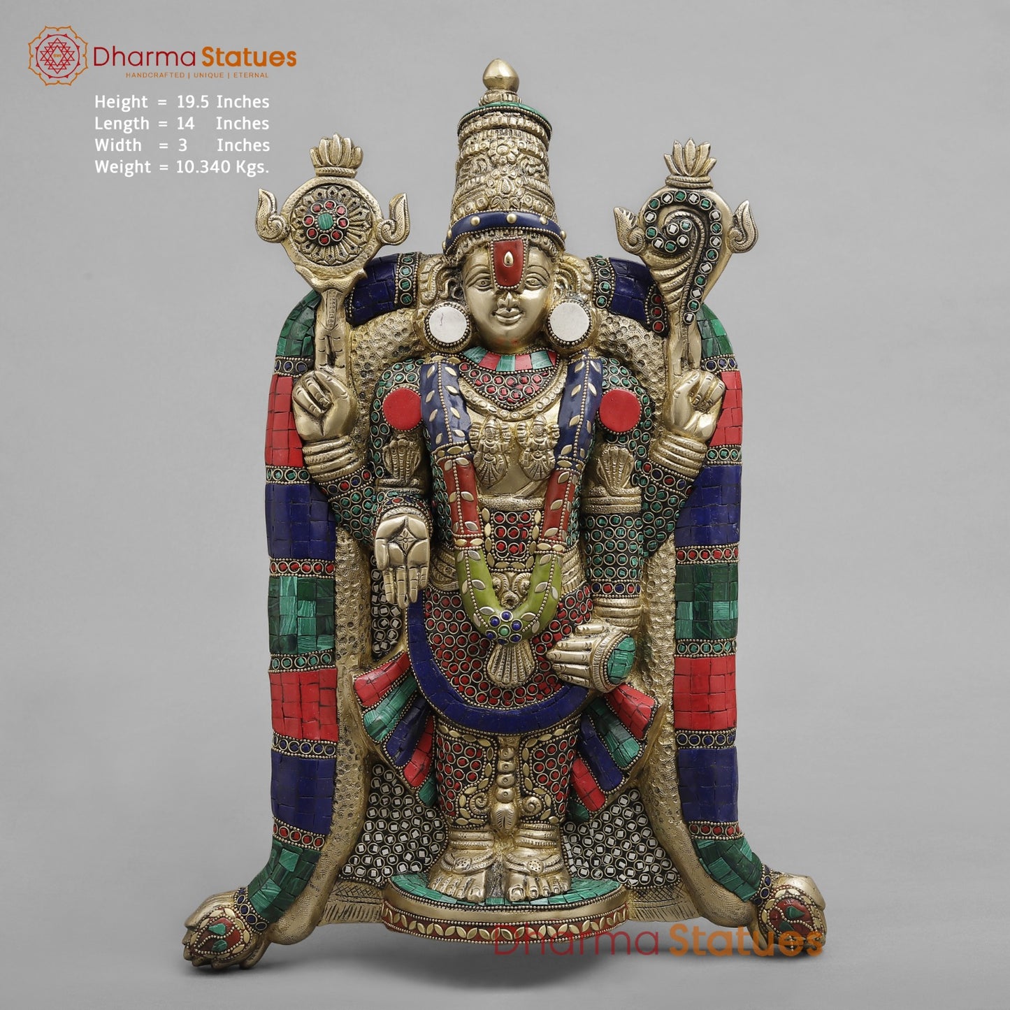 Brass Tirupati Balaji Wall Hanging 19.5”
