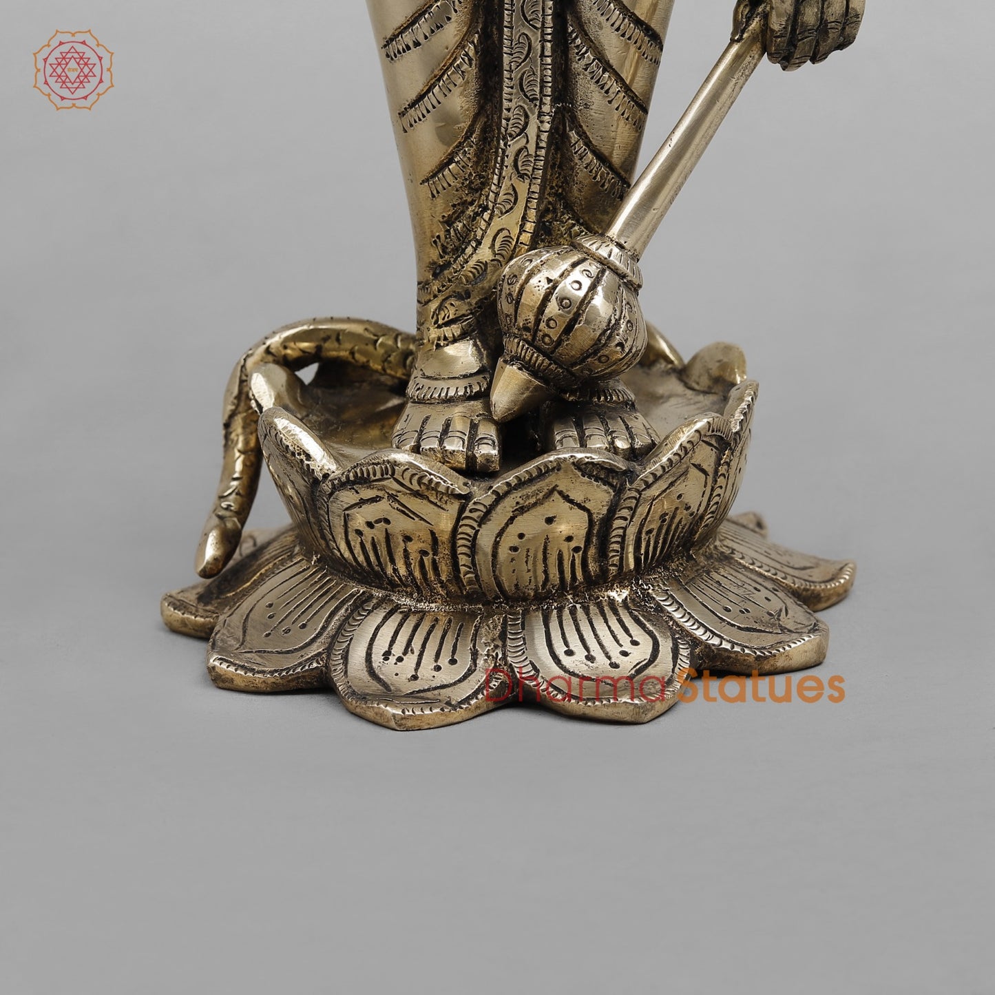 Brass Vishnu with Serpent, Smooth finish 17”