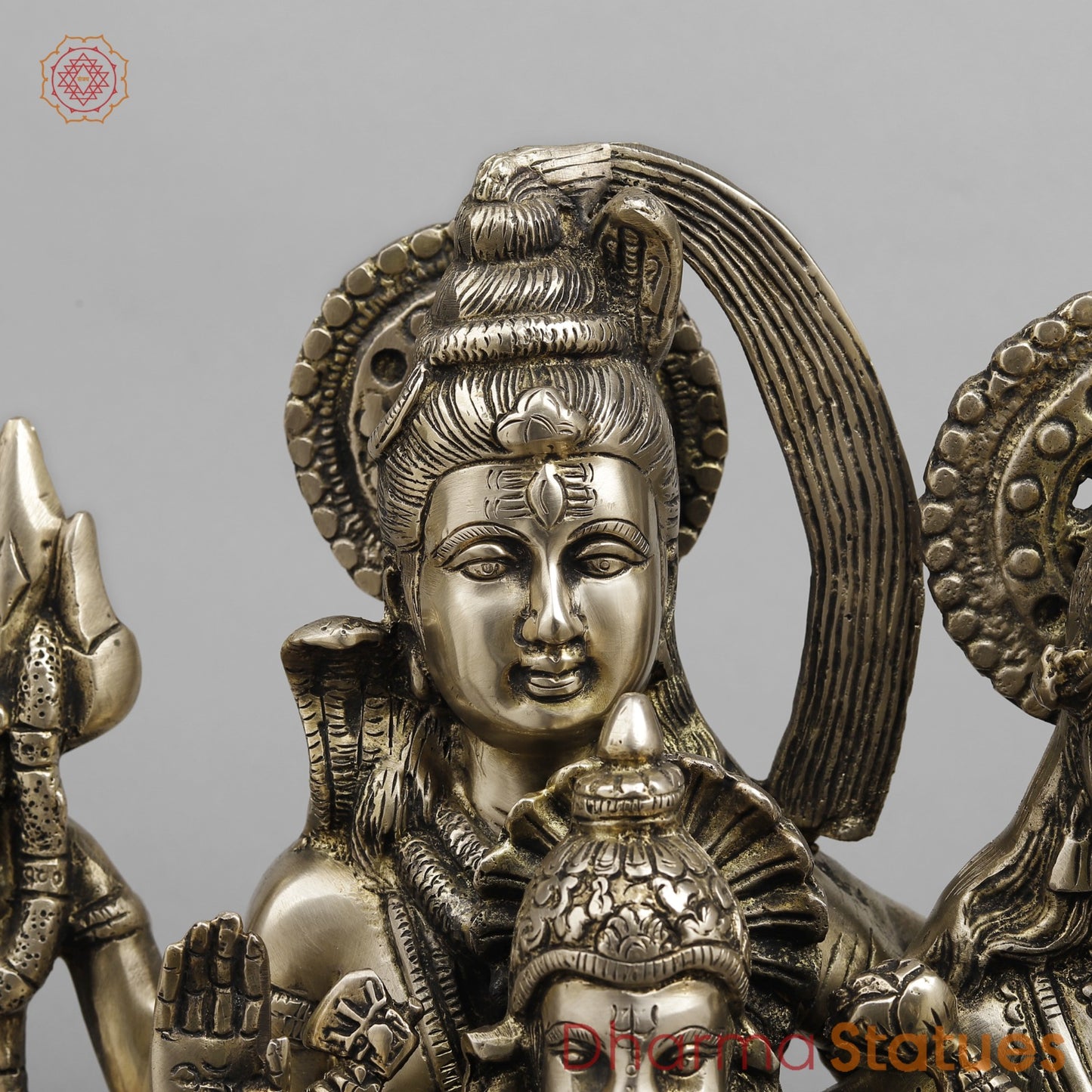 Brass Shiva Family seated, Fine smooth Finish 17”