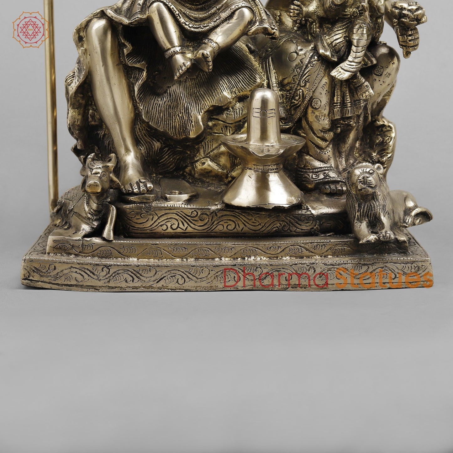 Brass Shiva Family seated, Fine smooth Finish 17”