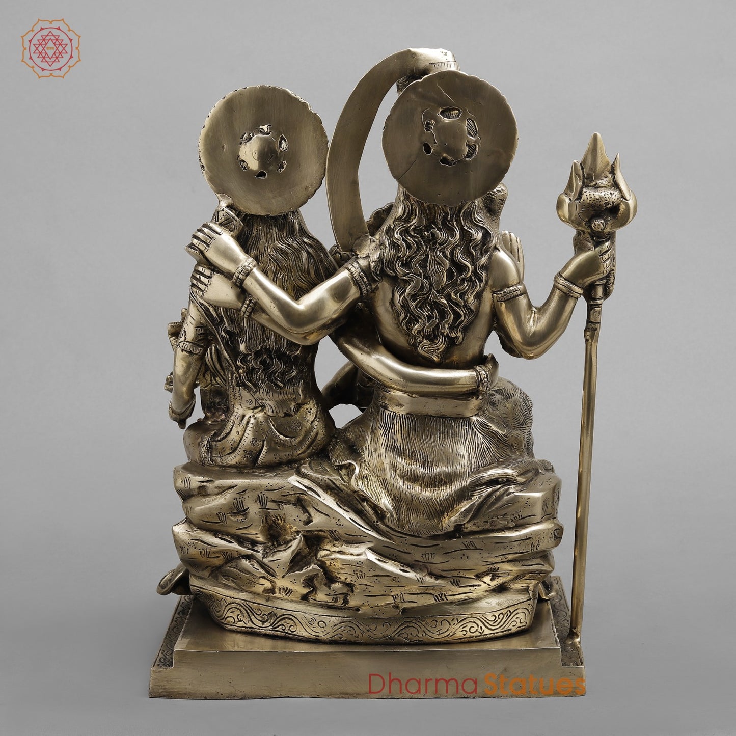Brass Shiva Family seated, Fine smooth Finish 17”