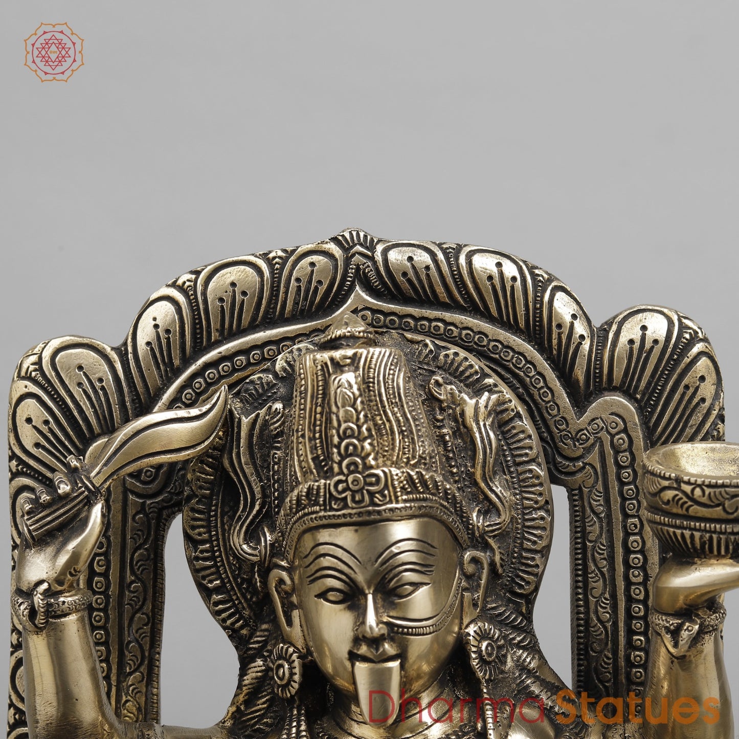 Brass Kaali with Frame fine , Smooth finish 17”