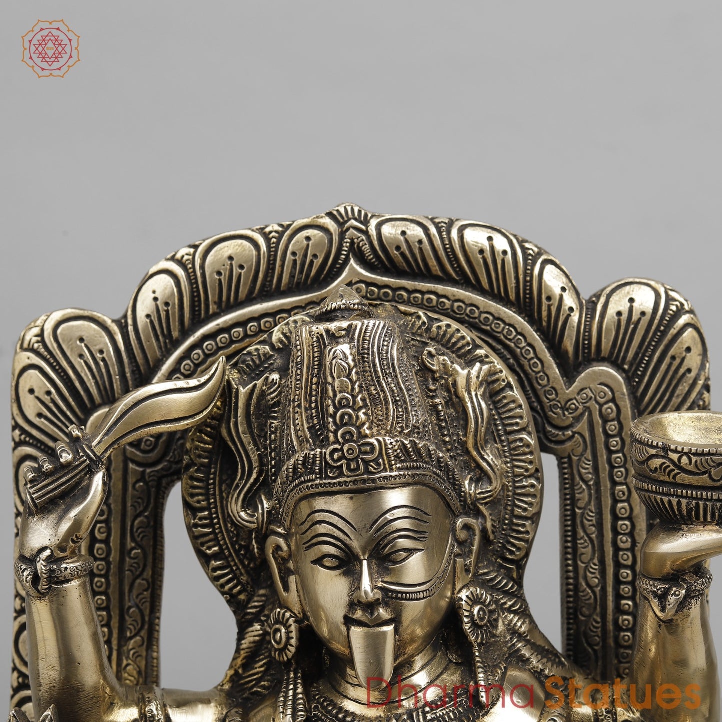 Brass Kaali with Frame fine , Smooth finish 17”