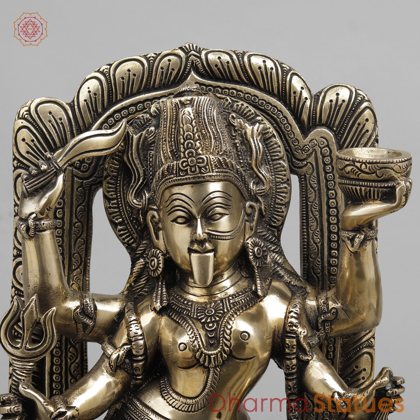 Brass Kaali with Frame fine , Smooth finish 17”