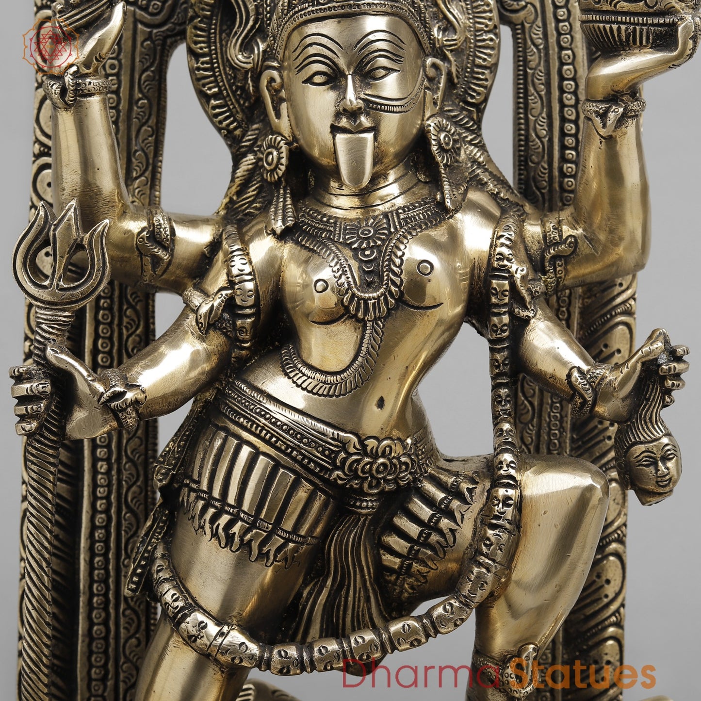 Brass Kaali with Frame fine , Smooth finish 17”