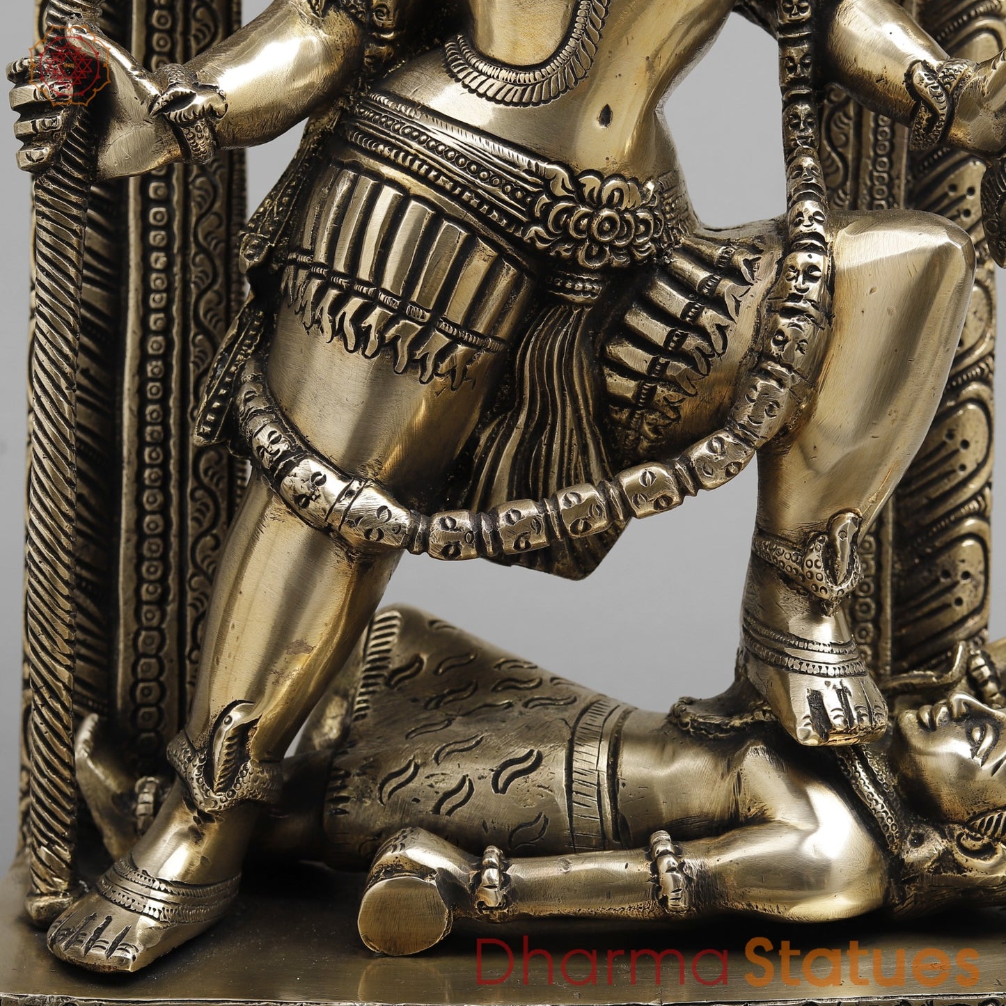 Brass Kaali with Frame fine , Smooth finish 17”