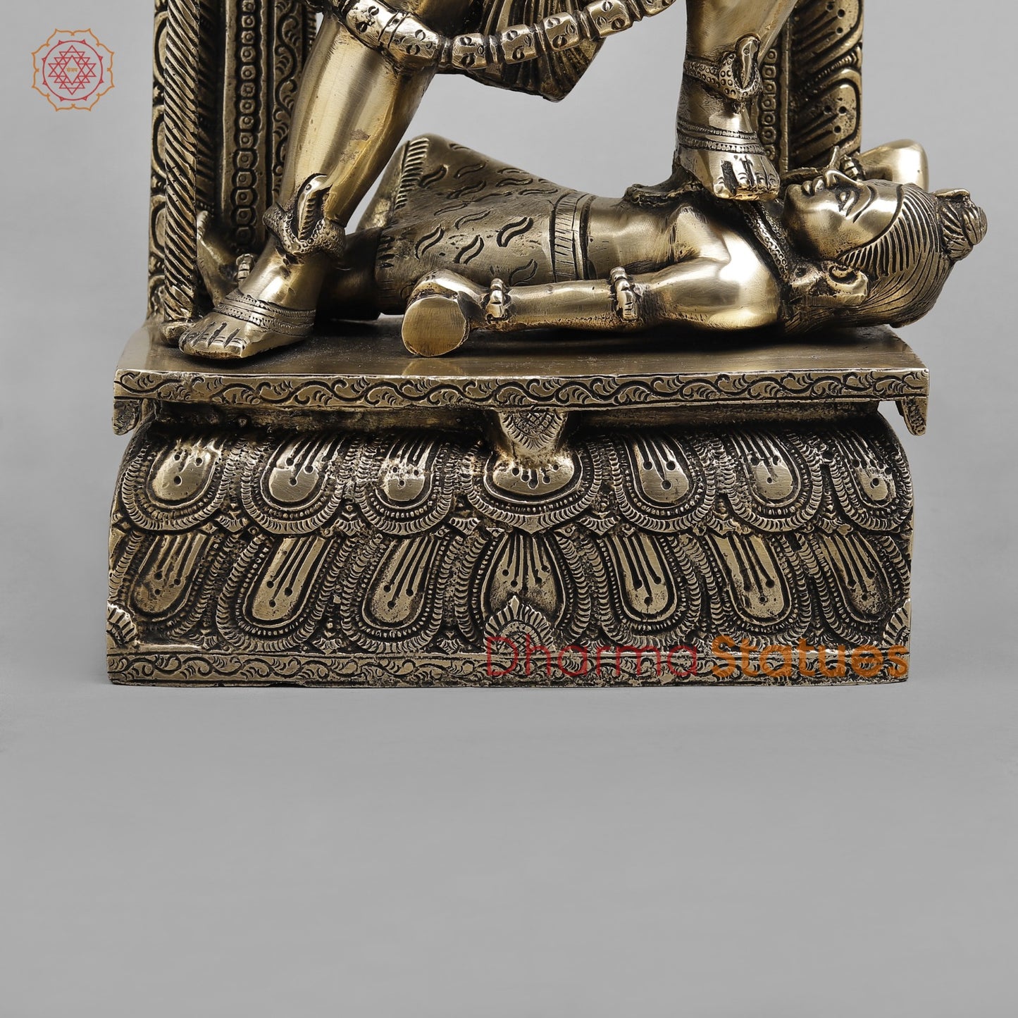 Brass Kaali with Frame fine , Smooth finish 17”