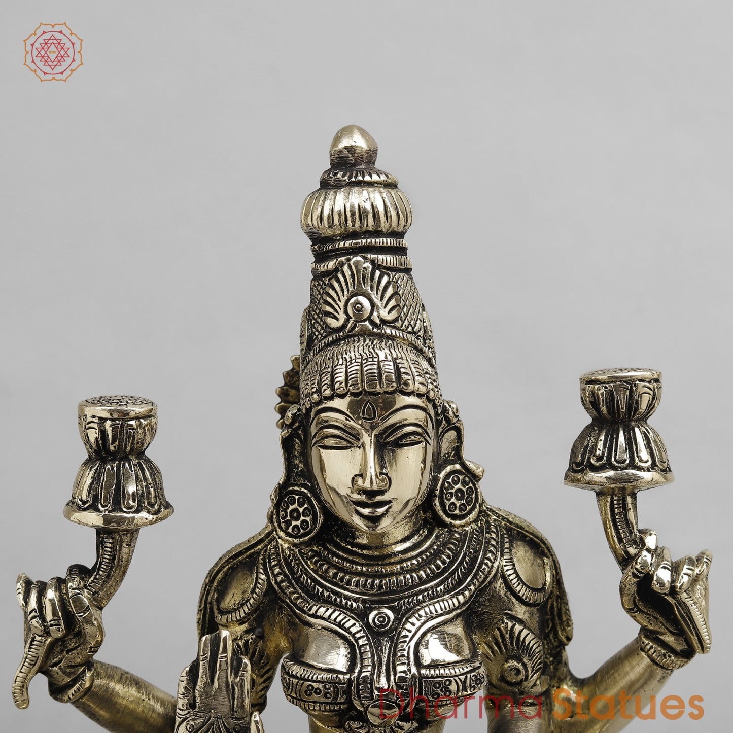 Brass Lakshmi seated Fine, Smooth finish 12”
