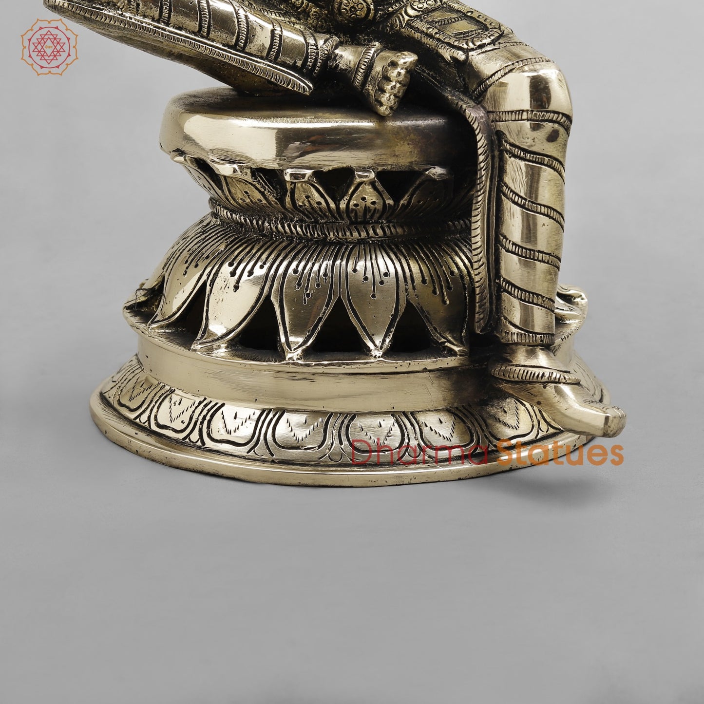 Brass Lakshmi seated Fine, Smooth finish 12”