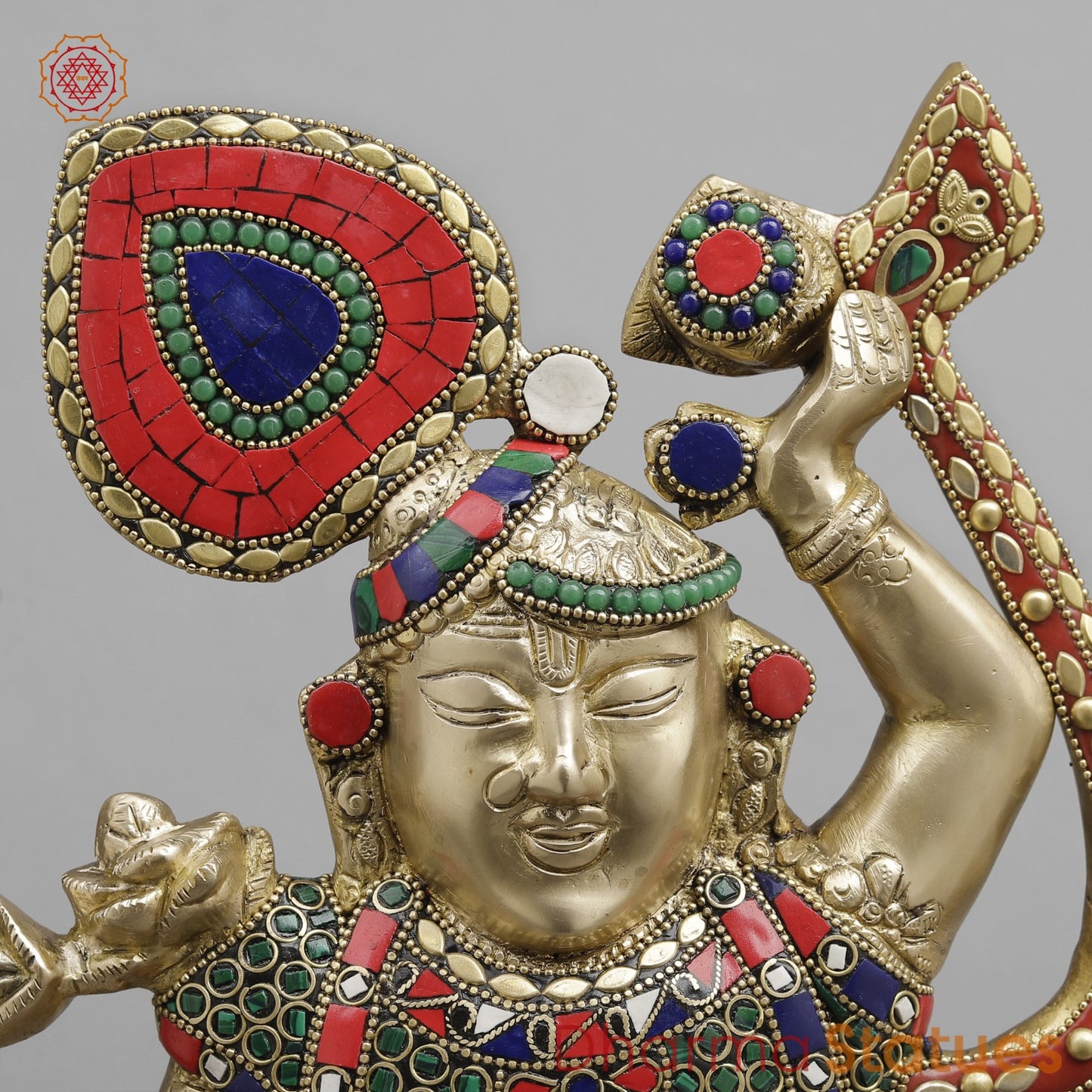 Brass Srinath ji Fine, Stone work 16.5”